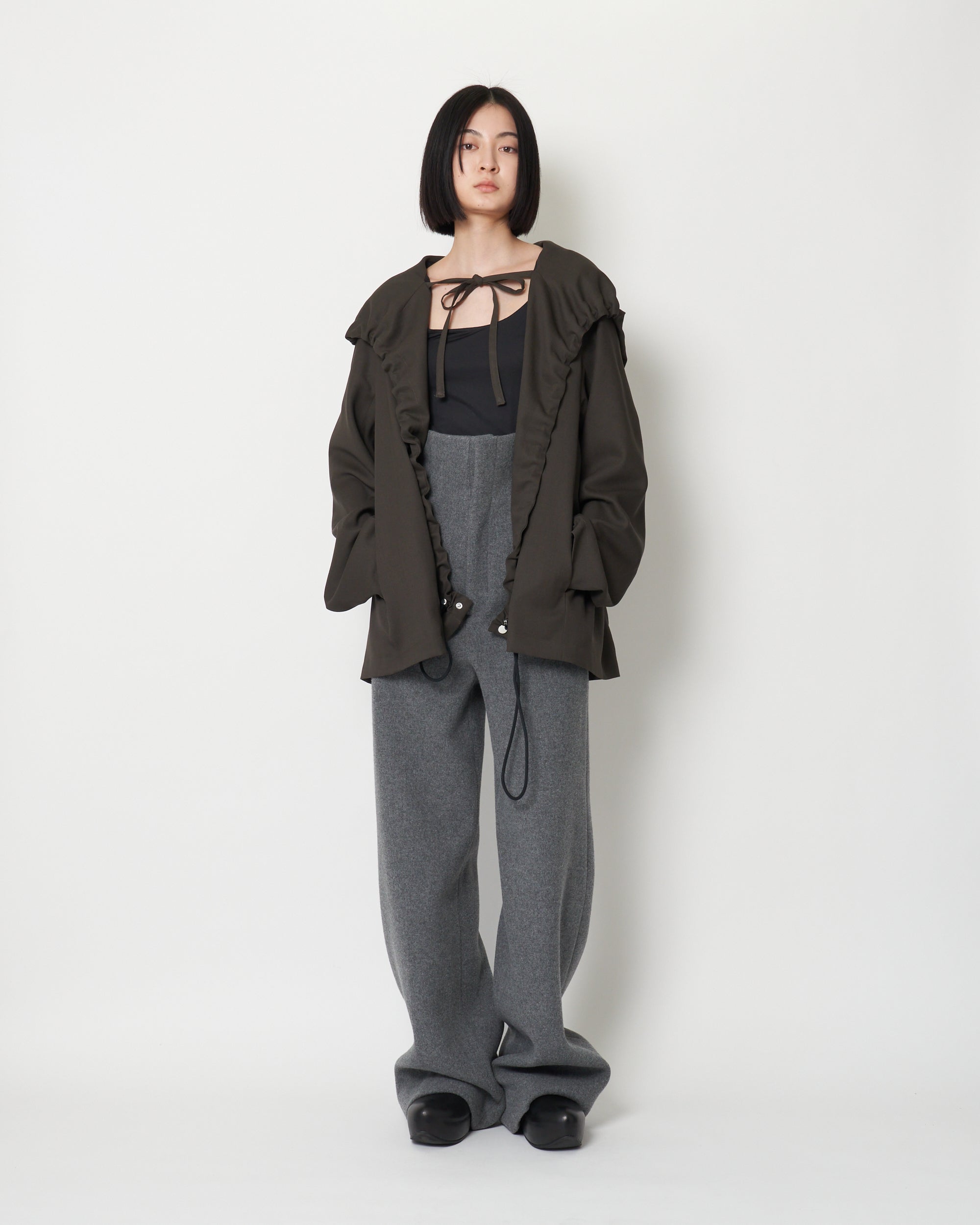 KALLA - GATHERED FRONT HOODED BLOUSON