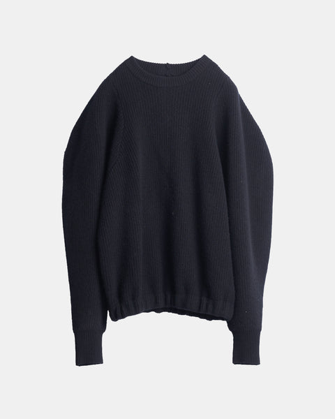 KAMARI - ROUNDED SLEEVE WOOL KNIT SWEATER