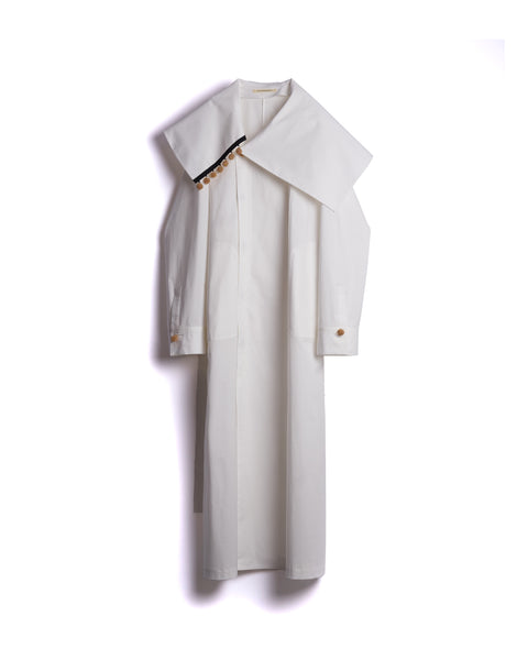 KAMILLA- COTTON POPLIN ASYMMETRY SHIRT DRESS