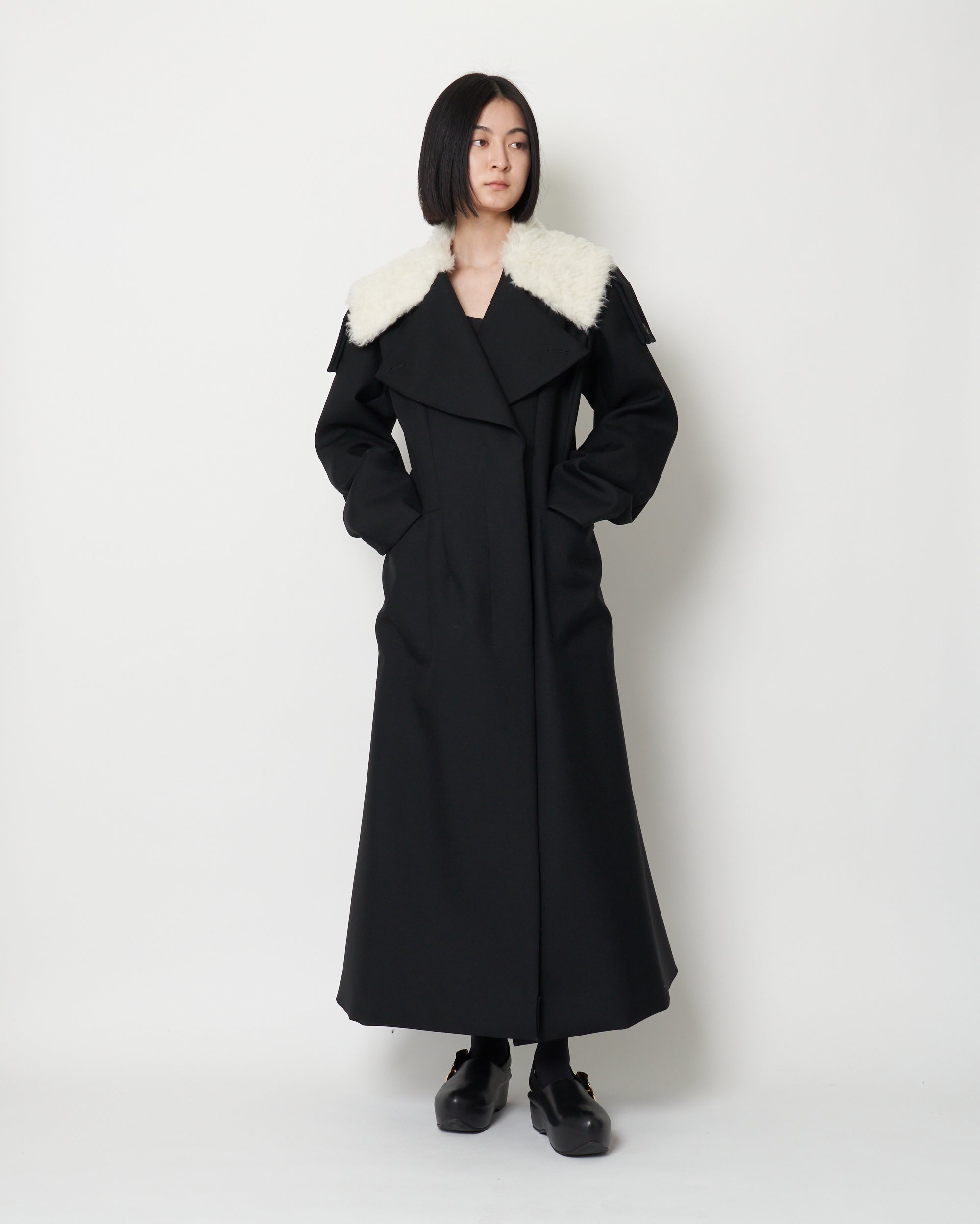 KELLY - BOAH COLLAR WOOL GABARDINE COAT