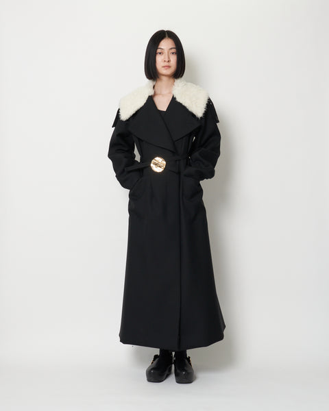 KELLY - BOAH COLLAR WOOL GABARDINE COAT