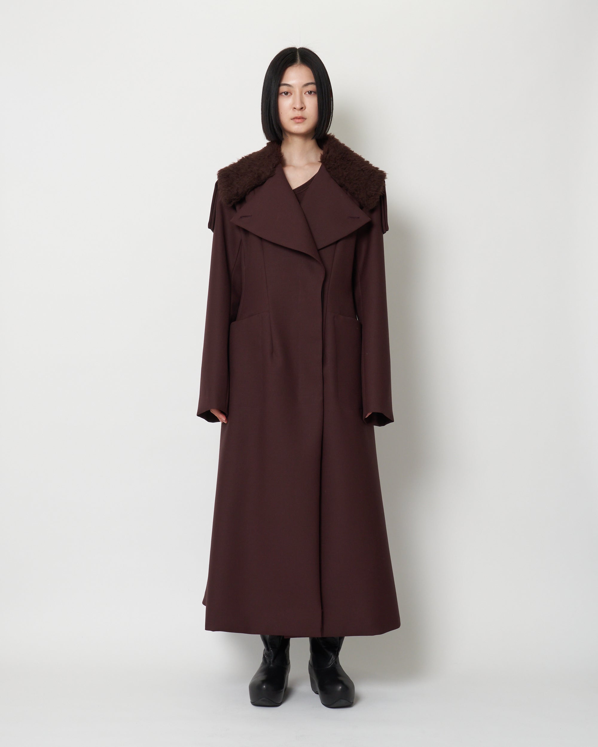 KELLY - BOAH COLLAR WOOL GABARDINE COAT