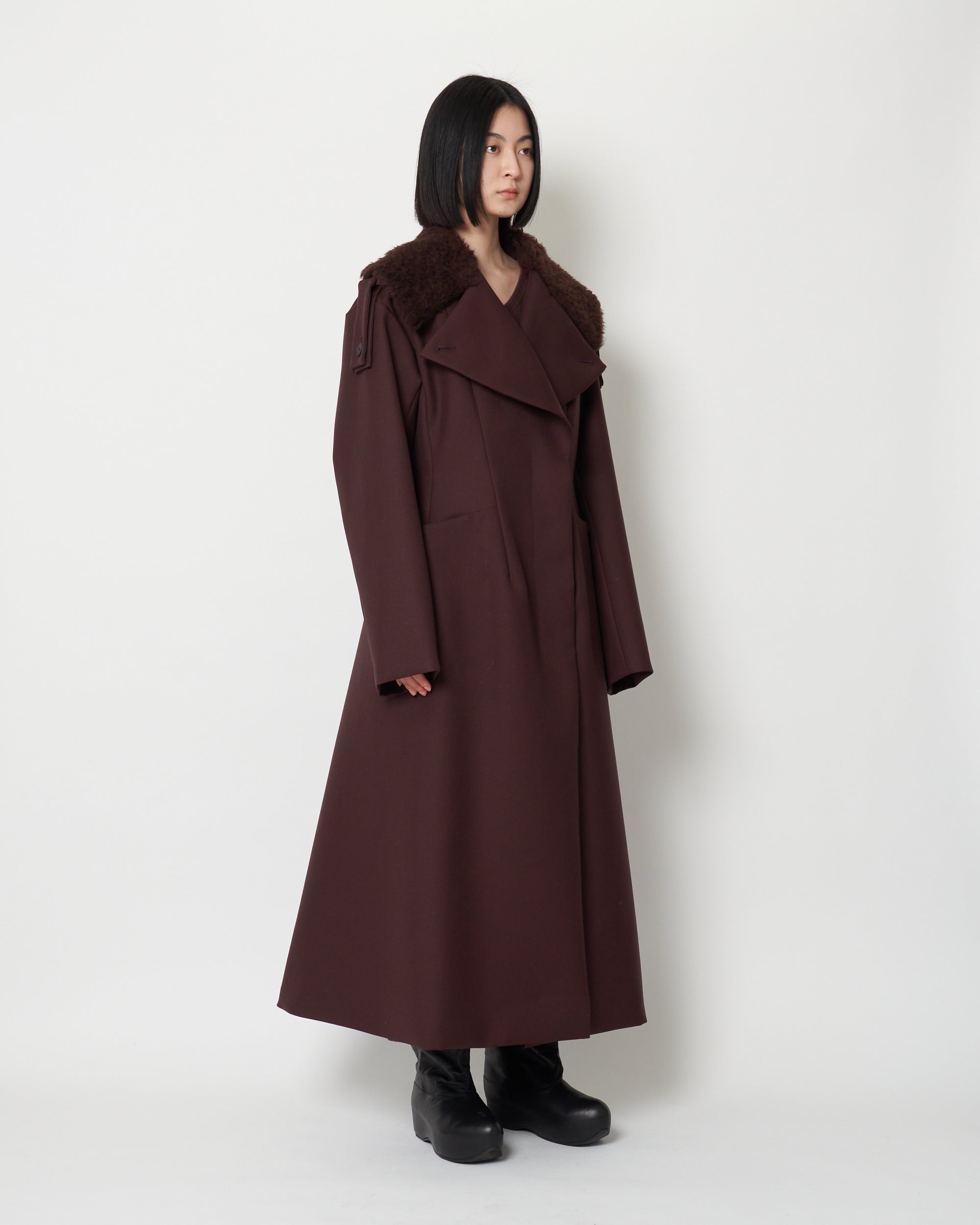 KELLY - BOAH COLLAR WOOL GABARDINE COAT