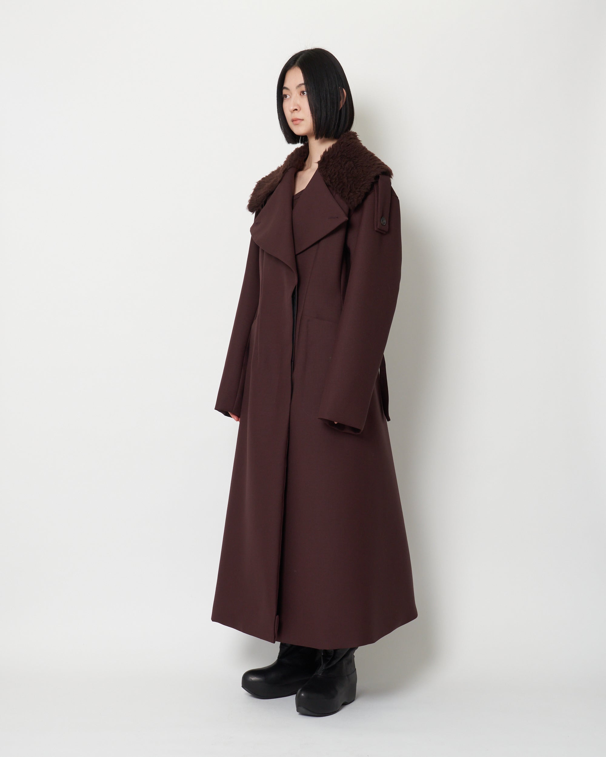 KELLY - BOAH COLLAR WOOL GABARDINE COAT