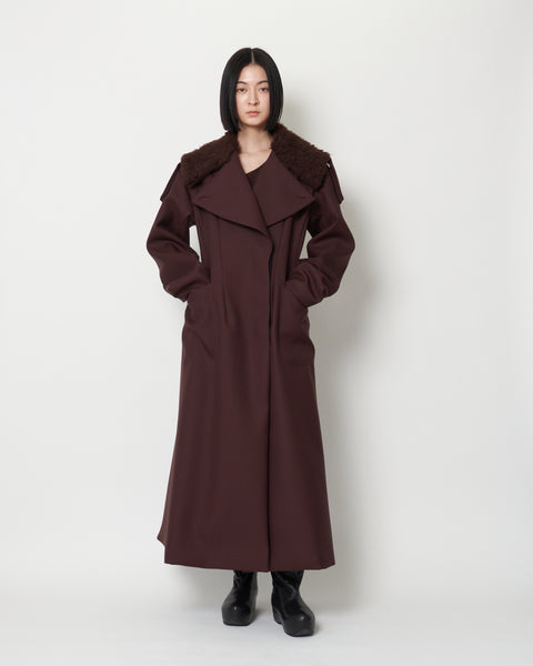 KELLY - BOAH COLLAR WOOL GABARDINE COAT