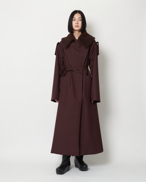 KELLY - BOAH COLLAR WOOL GABARDINE COAT