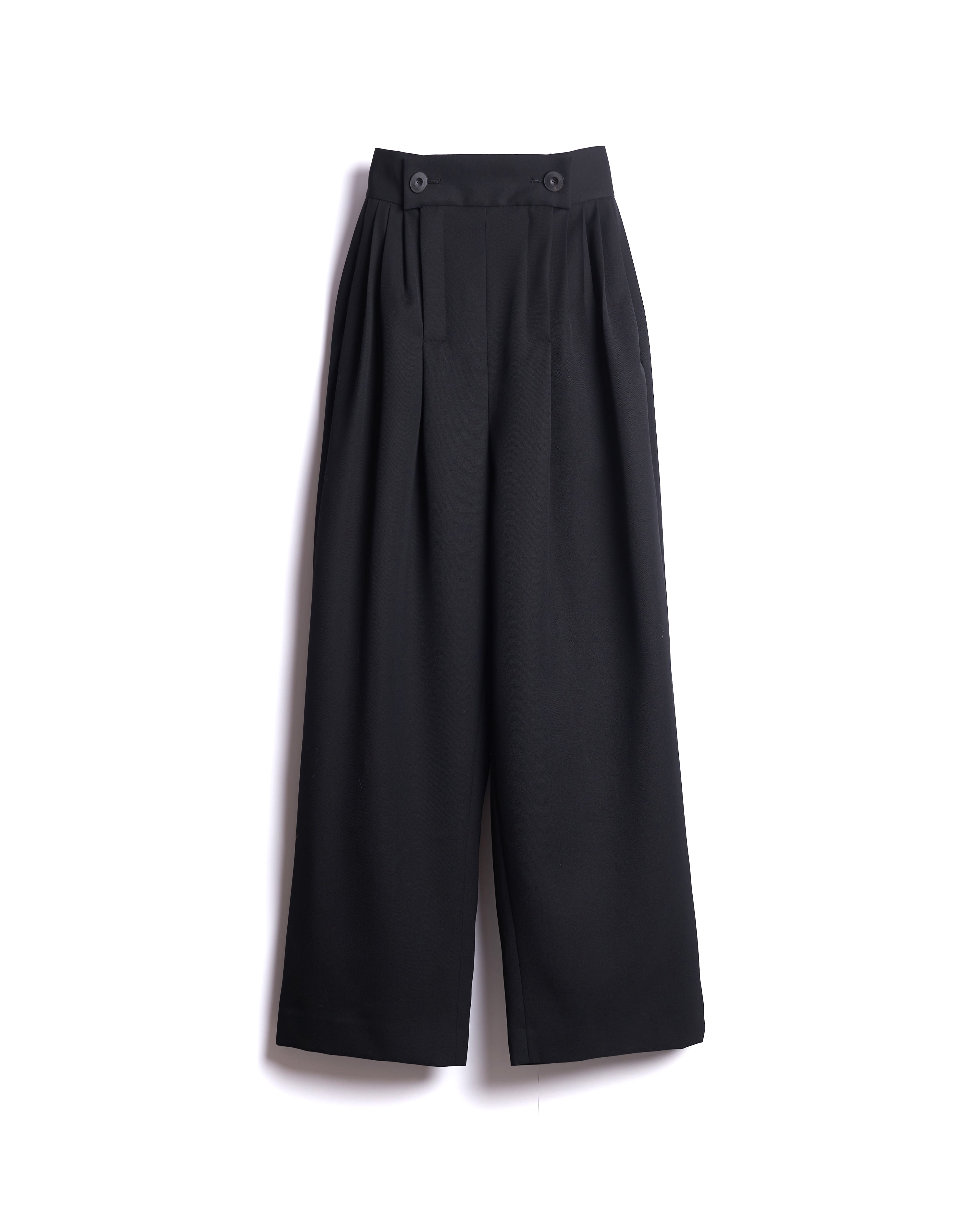 KIERNAN - TUCKED WOOL WORKER TROUSERS