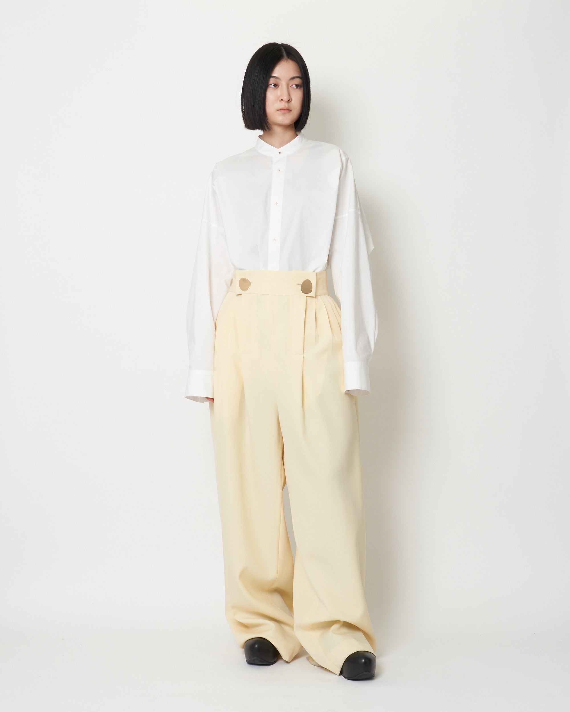 KIERNAN - TUCKED WOOL WORKER TROUSERS