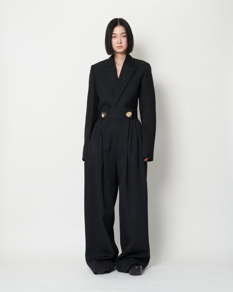 KIERNAN - TUCKED WOOL WORKER TROUSERS