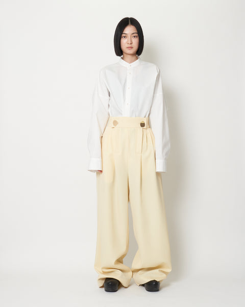 KIERNAN - TUCKED WOOL WORKER TROUSERS