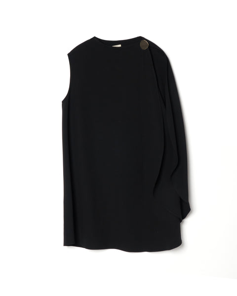 LEVI - WOOL ASYMMETRY DRAPED BLOUSE