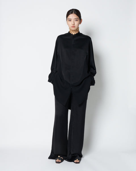 LINDA - BACK SATIN PANELED SHIRT