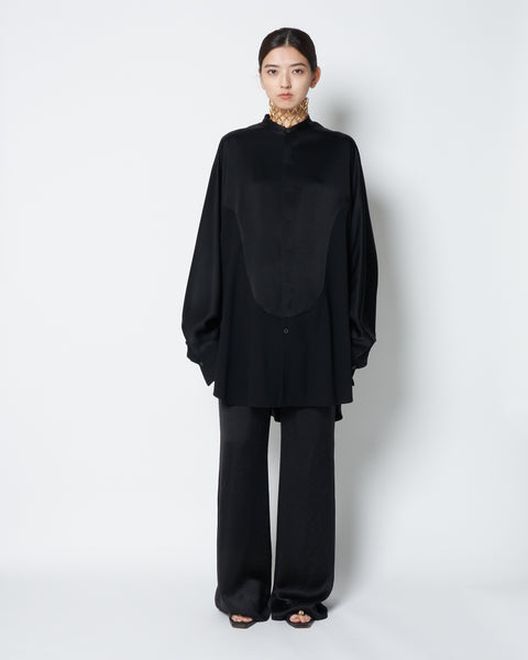 LINDA - BACK SATIN PANELED SHIRT
