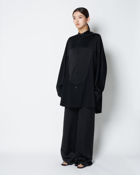 LINDA - BACK SATIN PANELED SHIRT