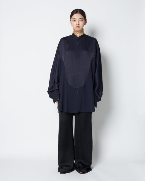 LINDA - BACK SATIN PANELED SHIRT