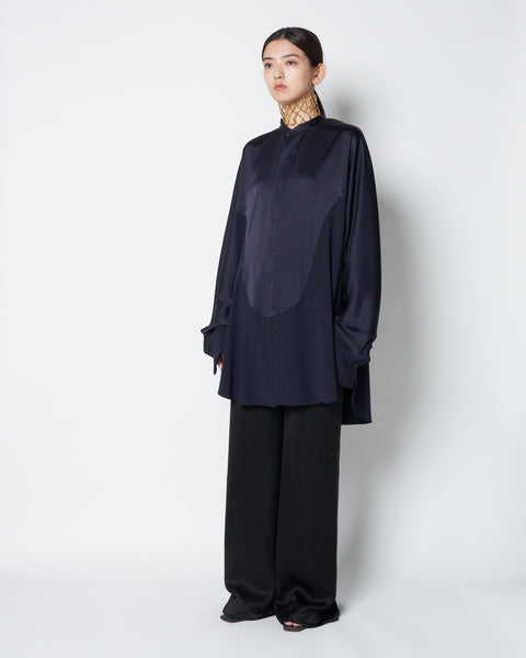 LINDA - BACK SATIN PANELED SHIRT