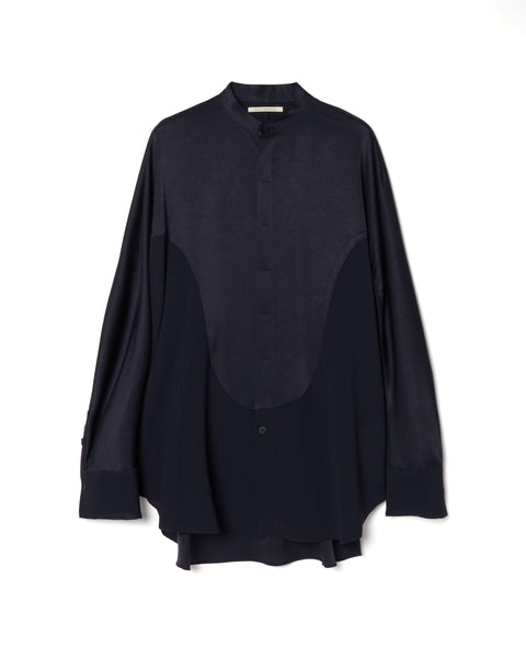 LINDA - BACK SATIN PANELED SHIRT
