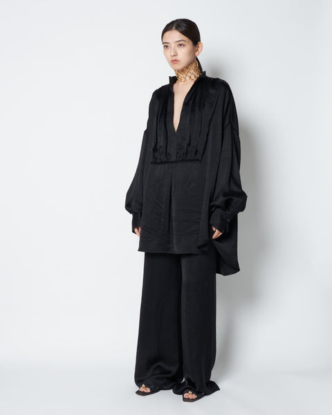 LISILE - GATHERED SATIN OVERSIZE SHIRT