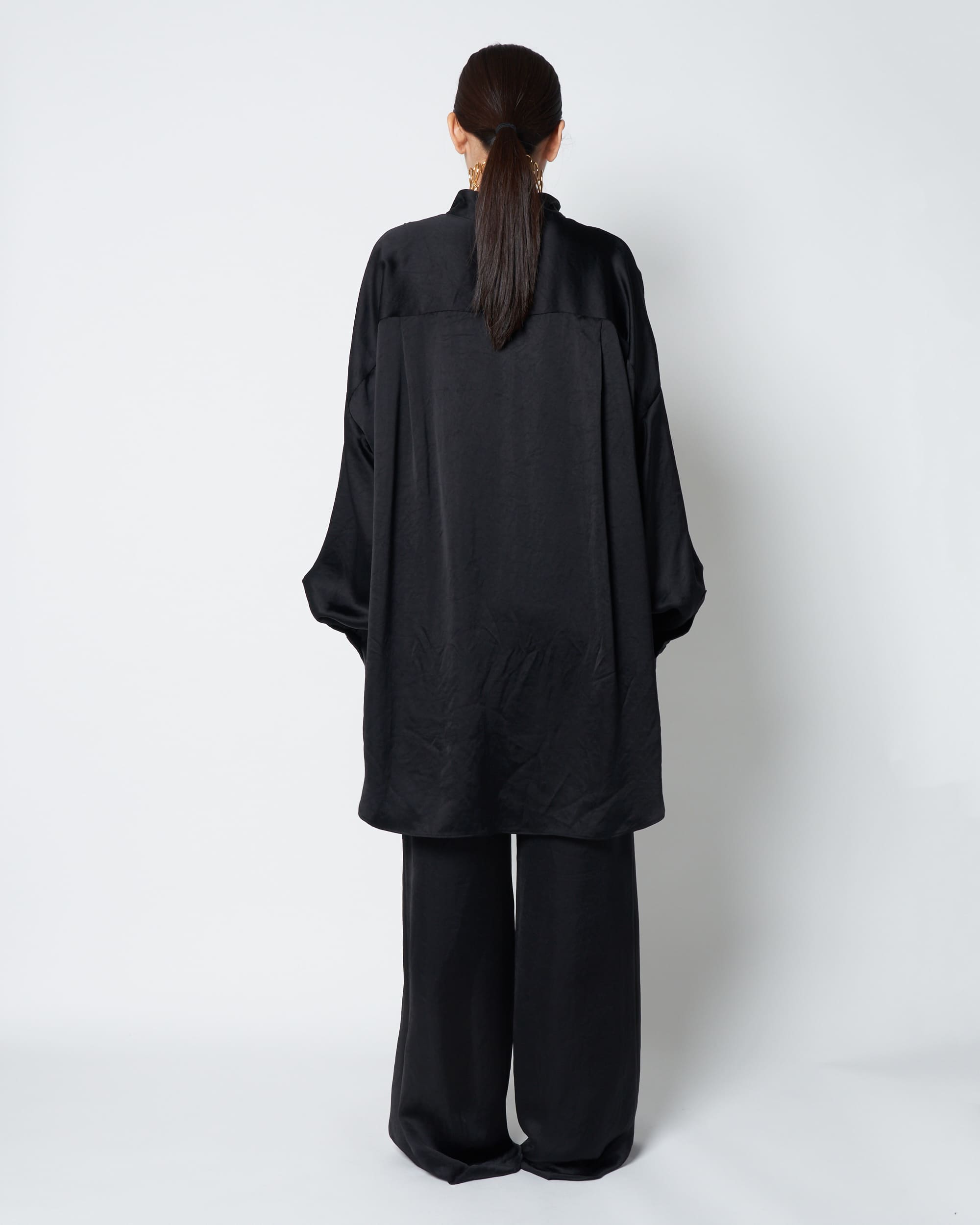 LISILE - GATHERED SATIN OVERSIZE SHIRT