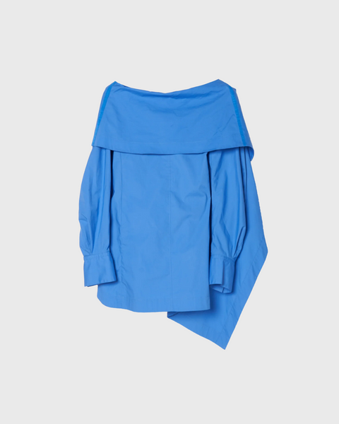 LIUX - COTTON DRAPED ASYMMETRY SHIRT