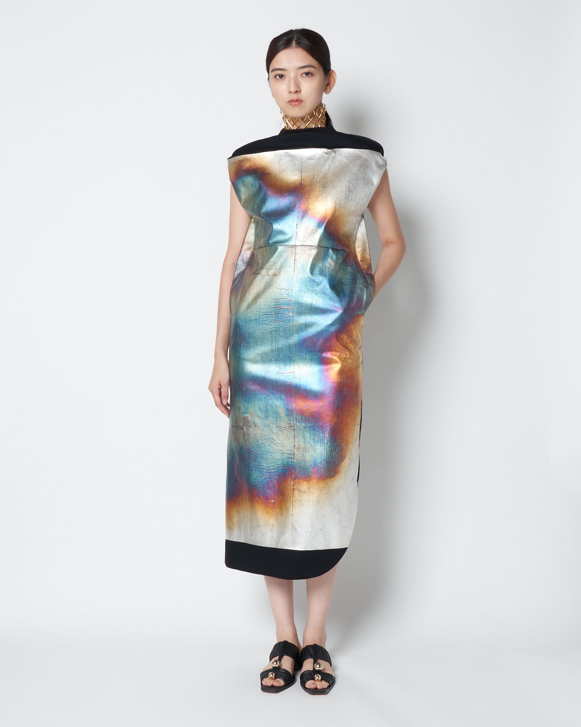 【PRE ORDER】LUCY - WOOL STRUCTURED DRESS WITH FOIL COATING