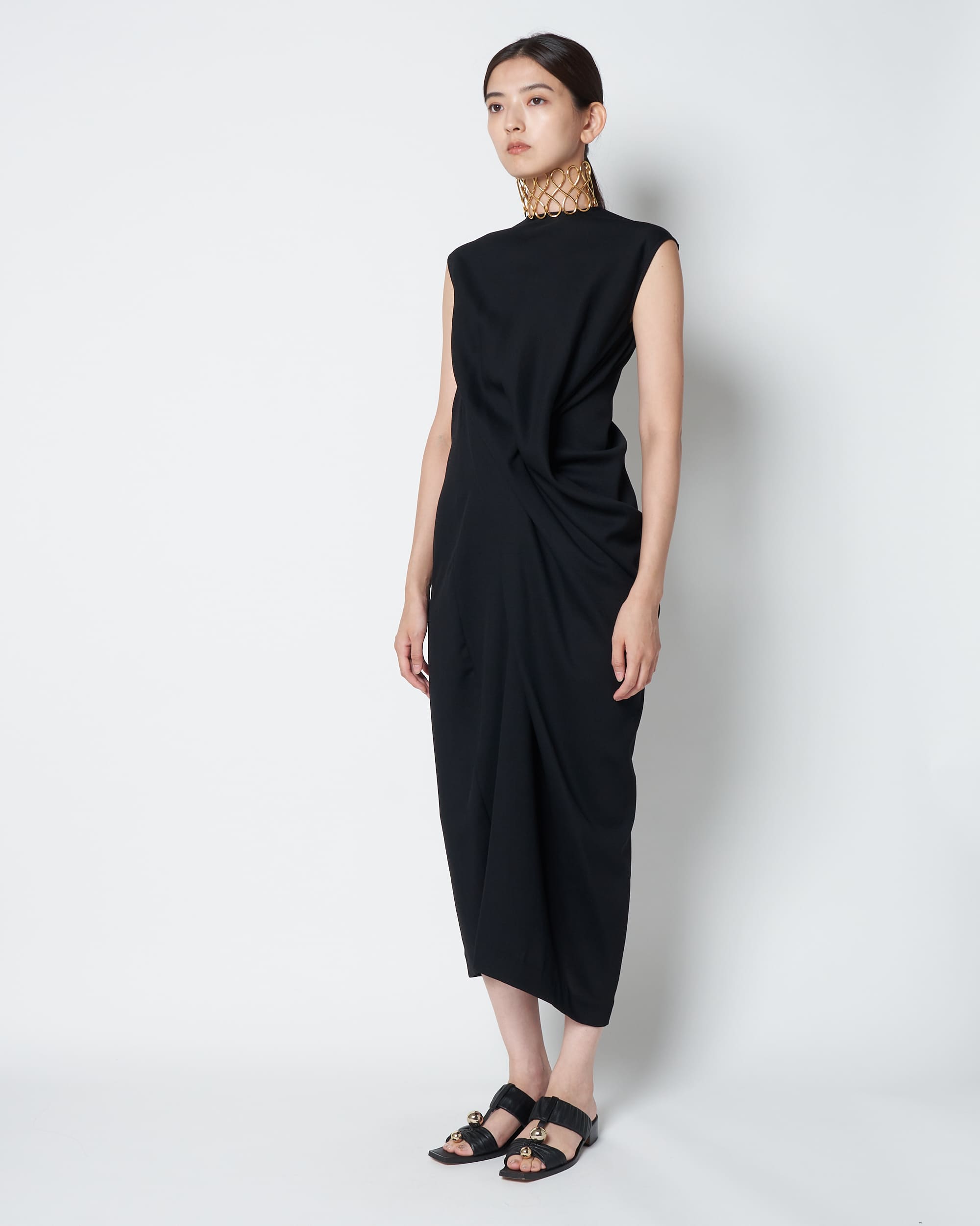 LULEA - SUMMER WOOL DRAPED DRESS