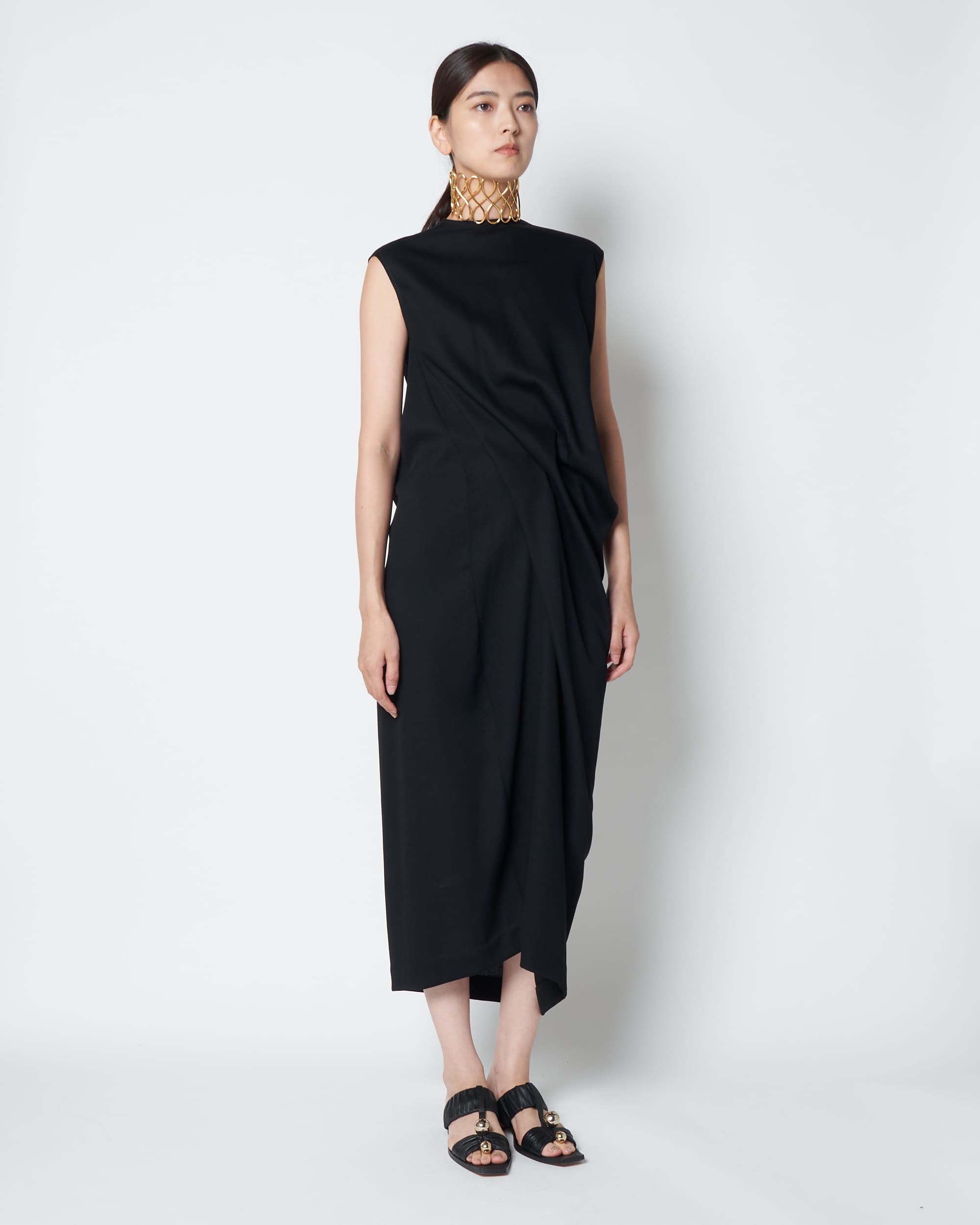 LULEA - SUMMER WOOL DRAPED DRESS