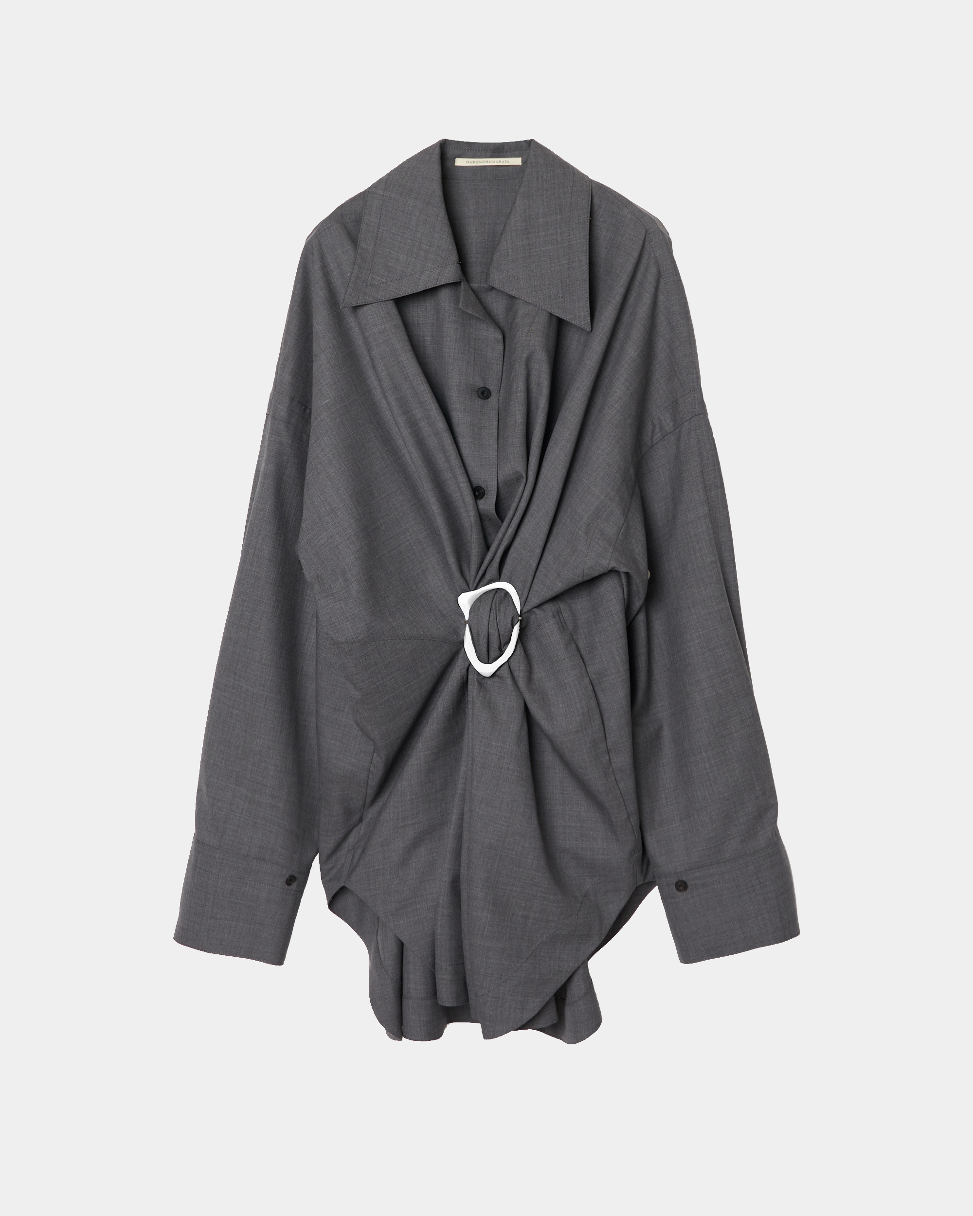 MARIALUISA - WOOL GATHERED SHIRT WITH BUCKLE