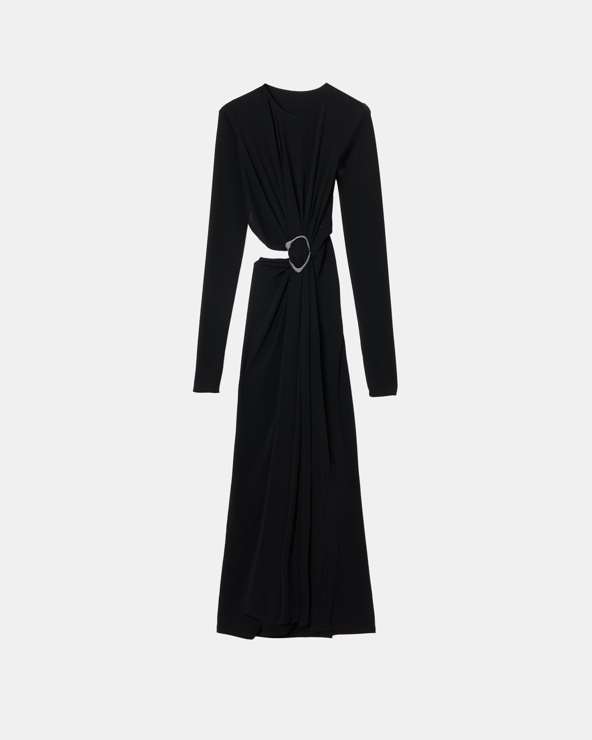 MILENA - JERSEY GATHERED DRESS WITH BUCKLE