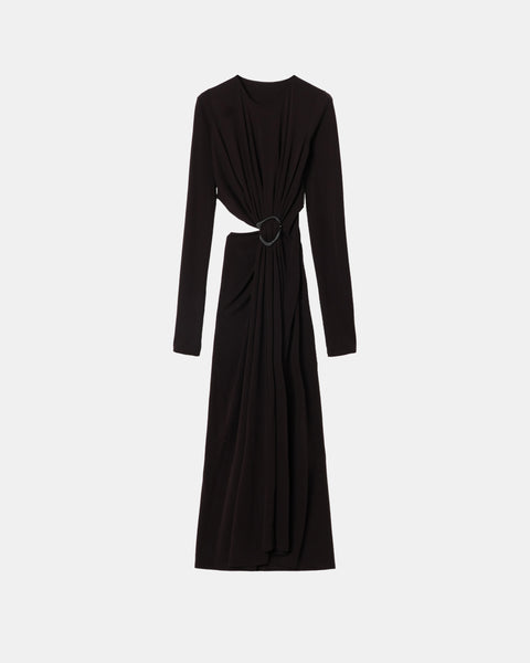 MILENA - JERSEY GATHERED DRESS WITH BUCKLE