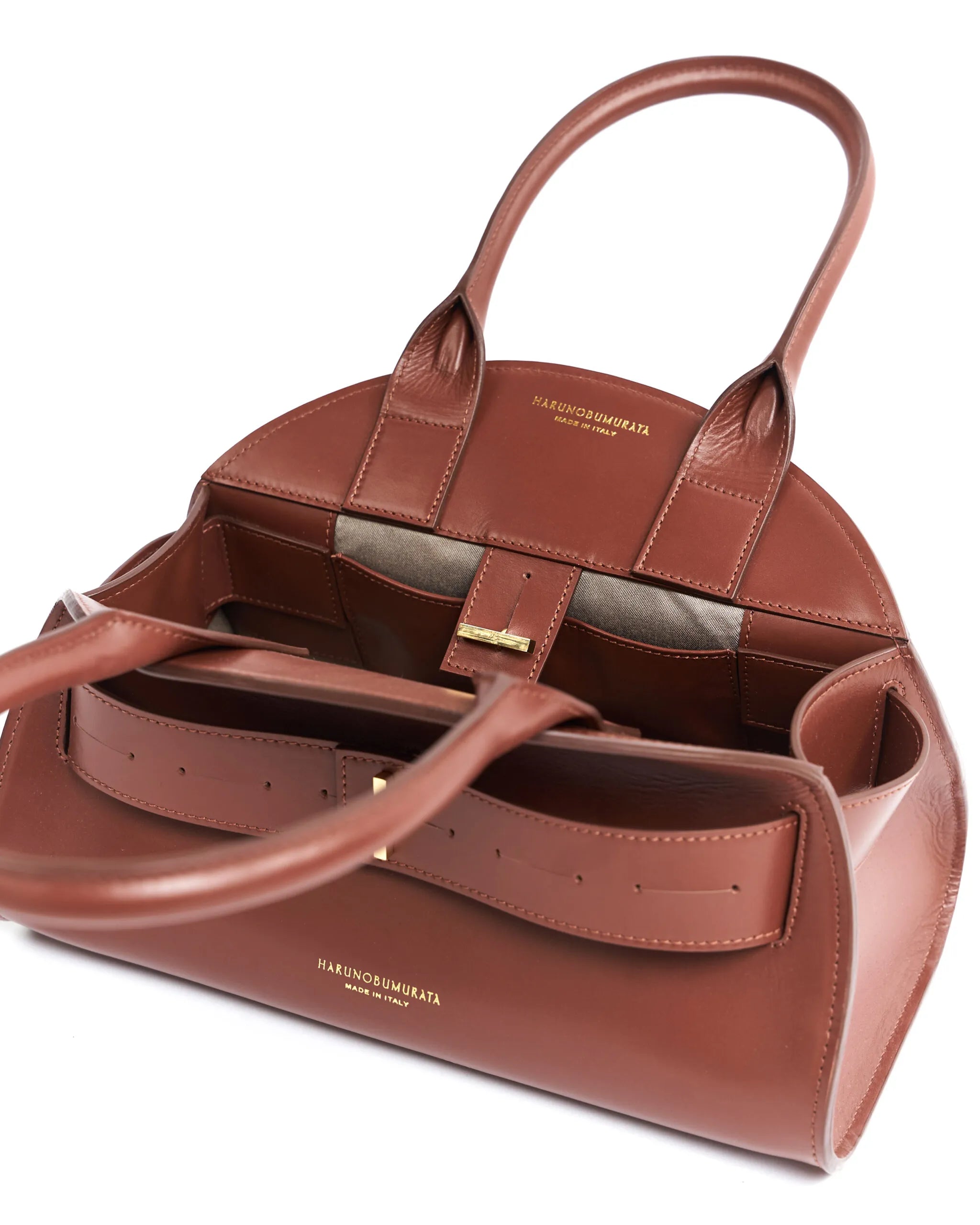 PIADINA - LEATHER BELTED SMALL BOSTON – HARUNOBUMURATA PIADINA - LEATHER BELTED SMALL BOSTON – HARUNOBUMURATA