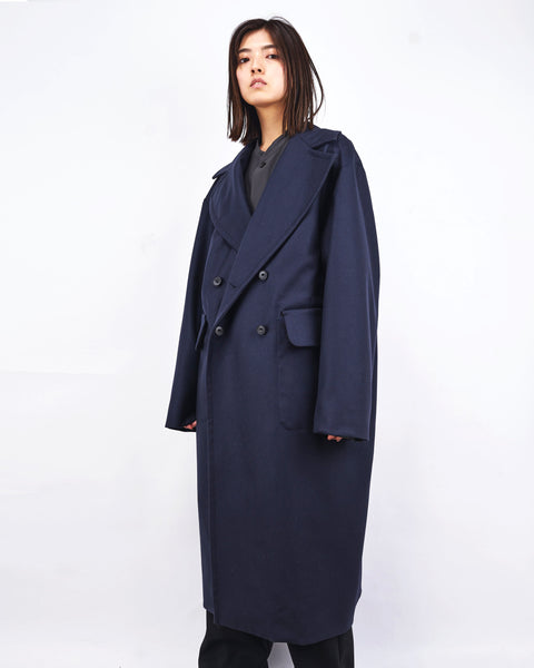 GABRIELLA - DOUBLE BREASTED FLANNEL WOOL COAT