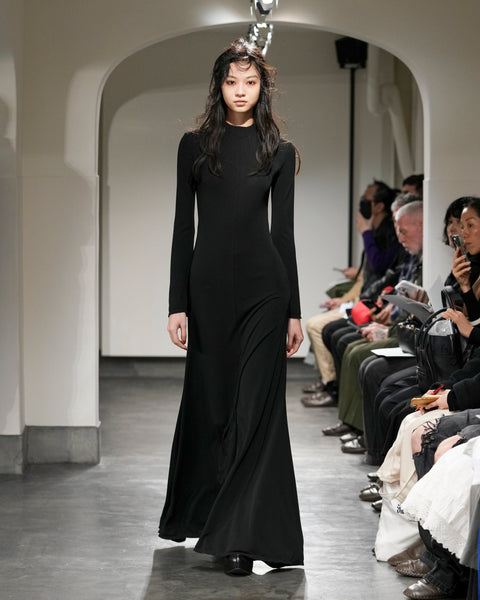 MARIANA - HIGH TWISTED JERSEY LONG SLEEVE DRESS