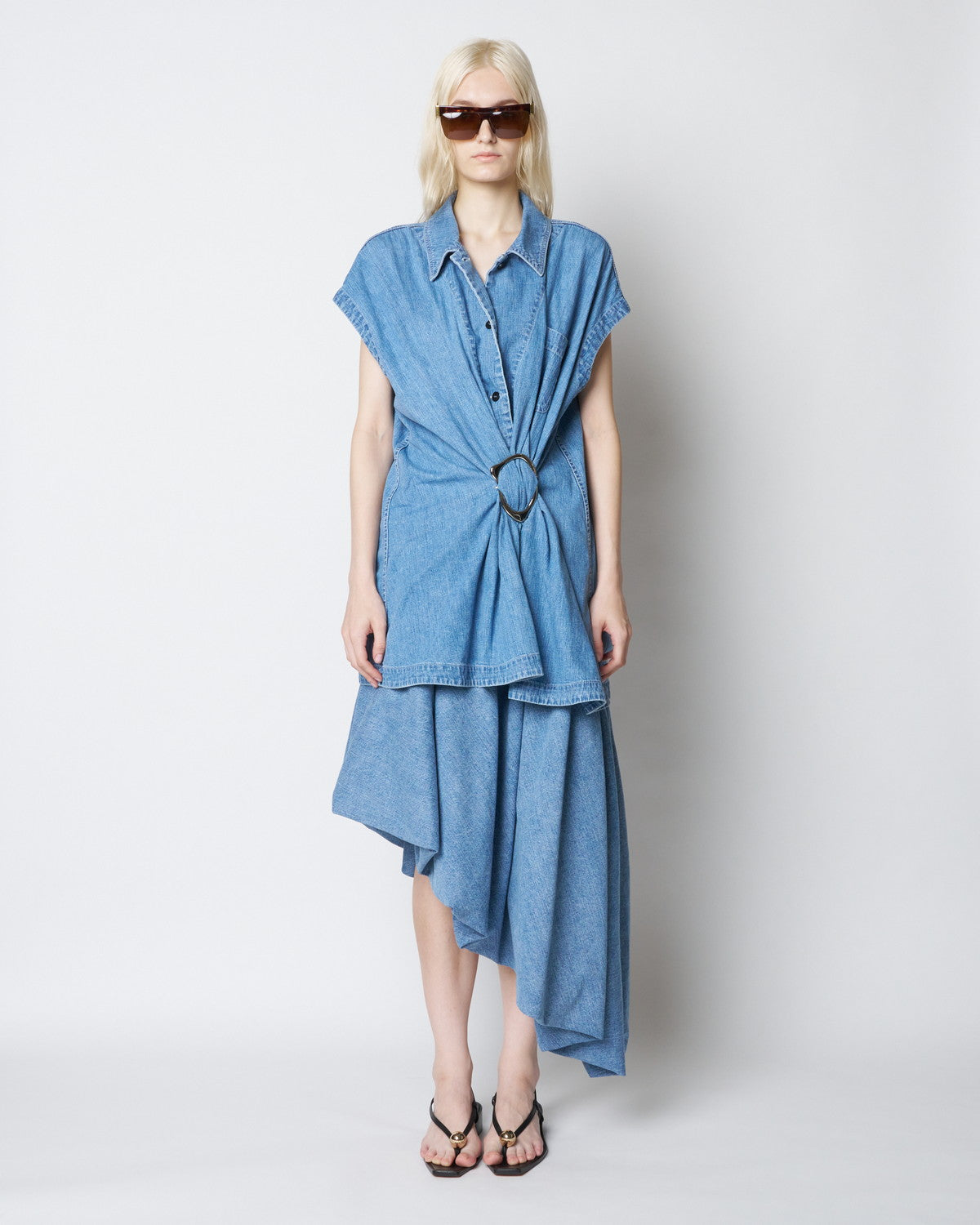 【PRE ORDER】NOA - DENIM GATHERED TOP WITH BUCKLE