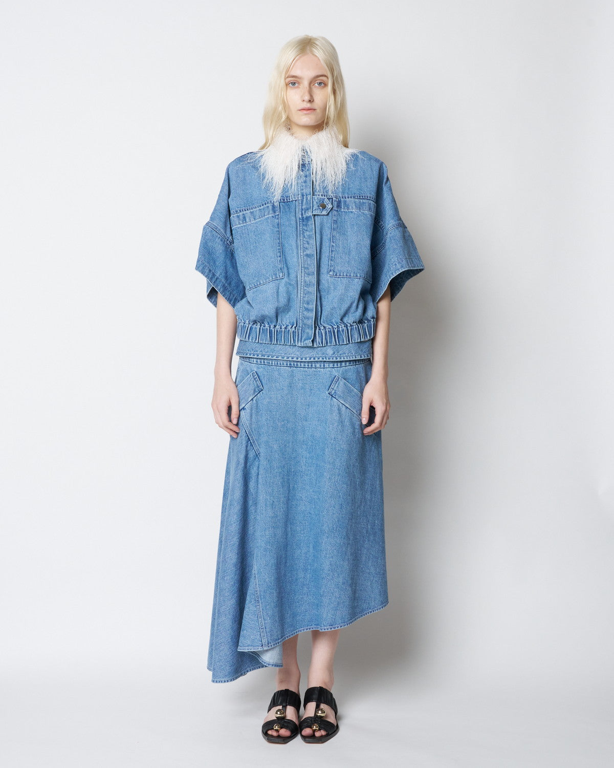 【PRE ORDER】PLUME - ASYMMETRICAL DENIM SKIRT