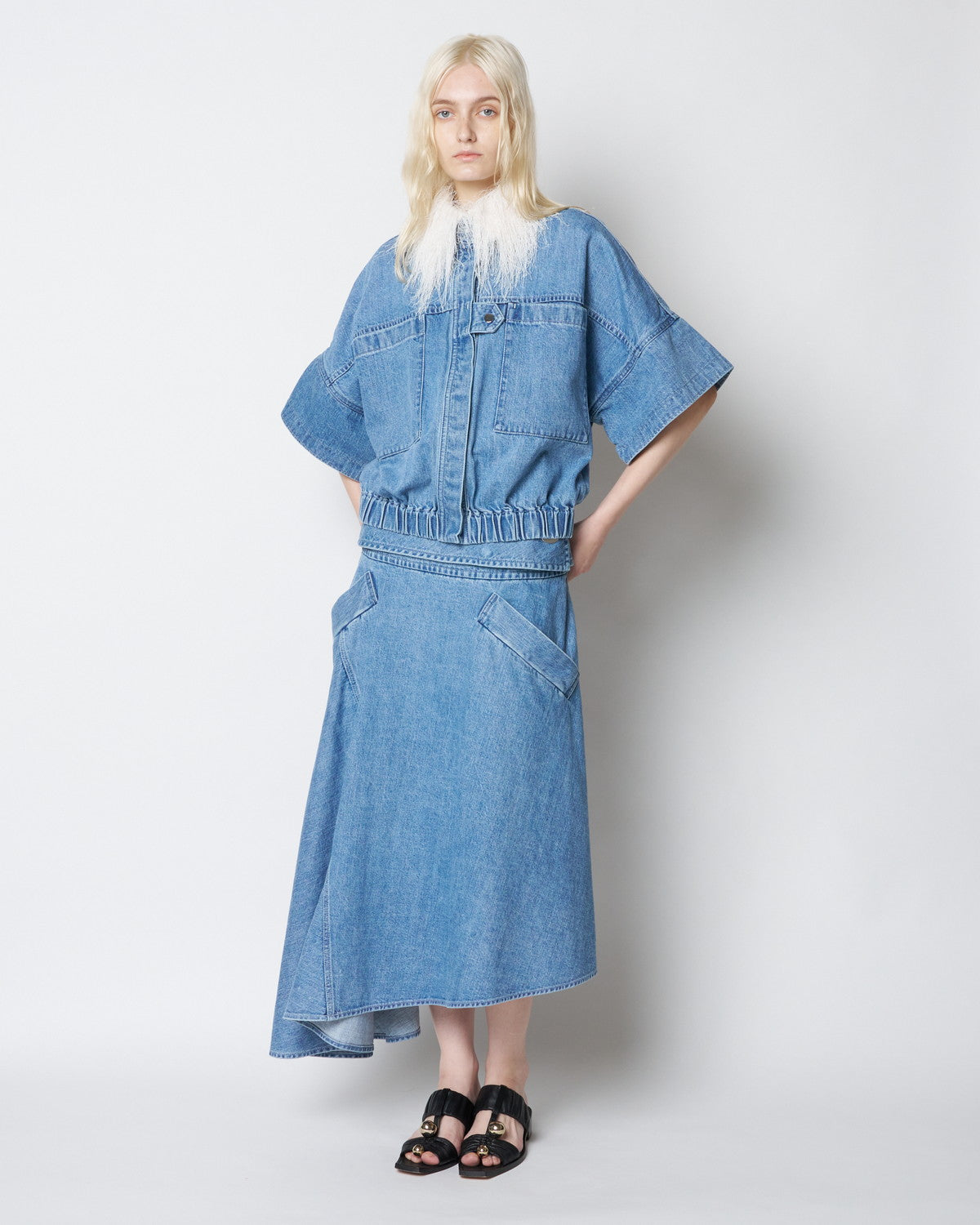 【PRE ORDER】PLUME - ASYMMETRICAL DENIM SKIRT