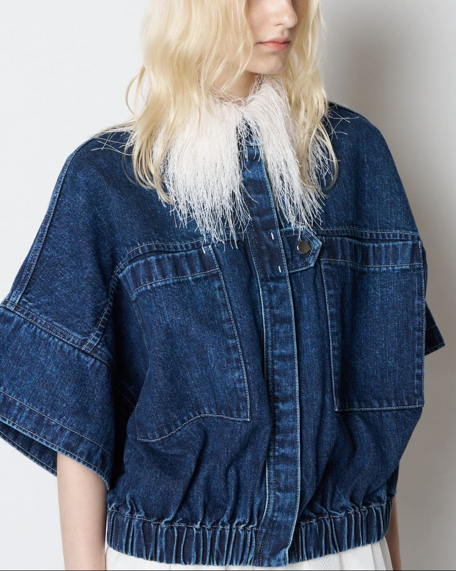 【PRE ORDER】PAZ - FRINGE COLLAR ELASTIC WAIST JACKET