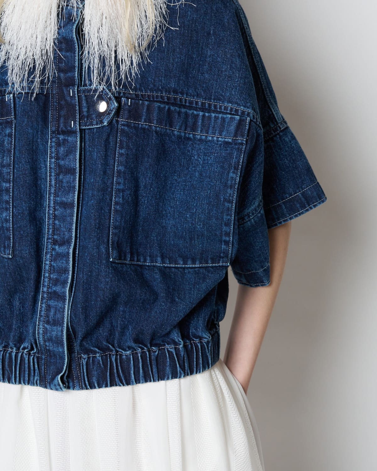 【PRE ORDER】PAZ - FRINGE COLLAR ELASTIC WAIST JACKET