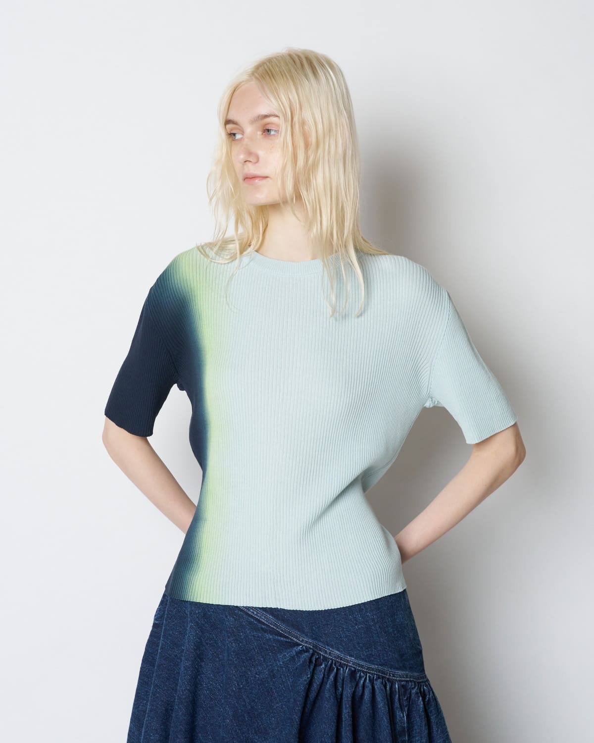 【PRE ORDER】POPPY - CREW NECK GRADATION KNIT TOP