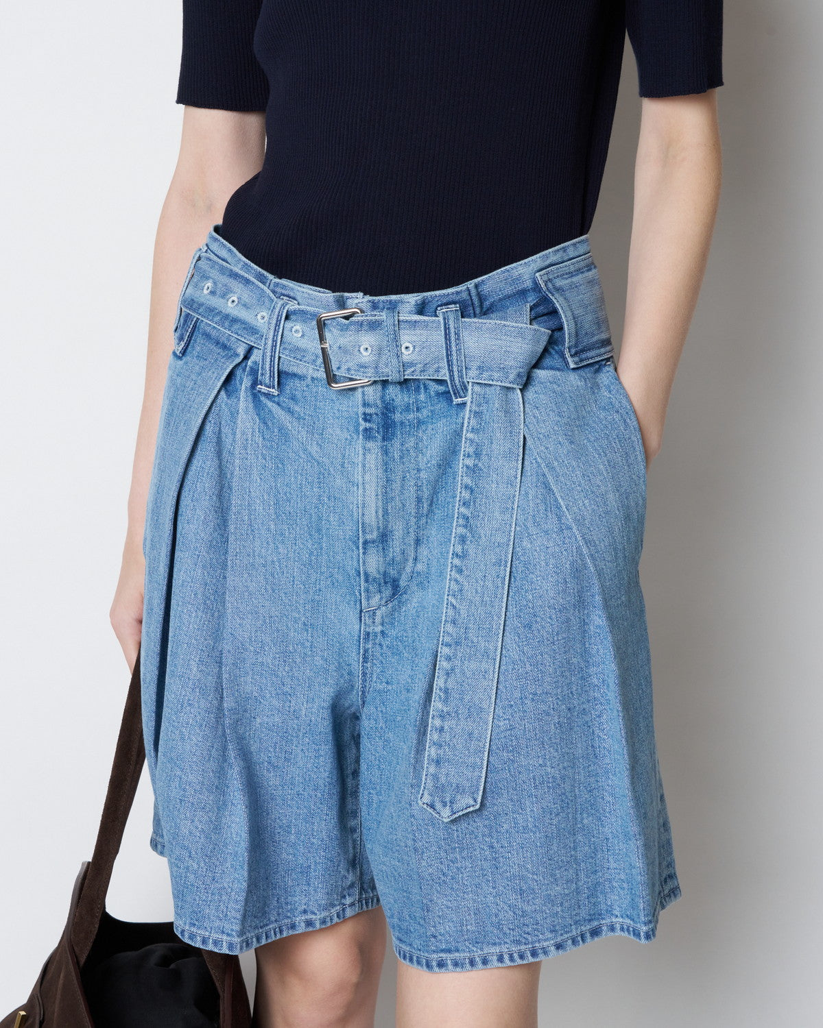【PRE ORDER】PAUL - DENIM BELTED SHORT PANTS