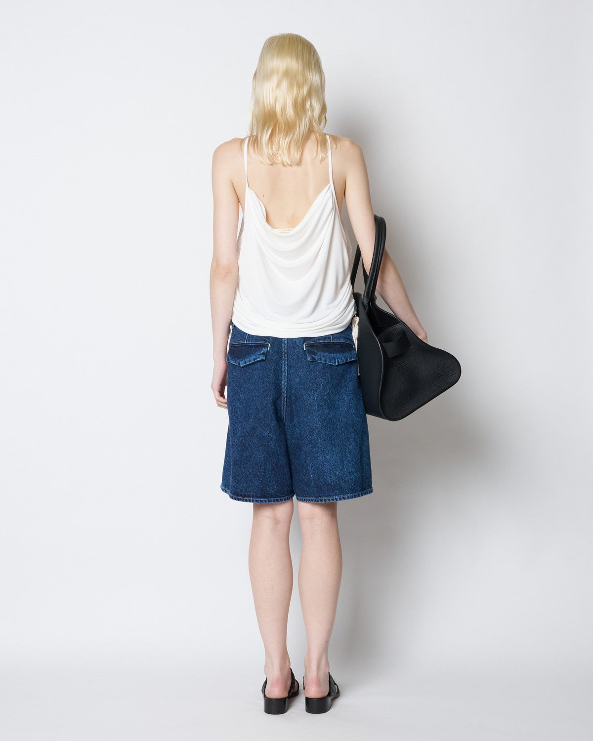 【PRE ORDER】PERINE - DRAPED COWL TOP WITH METALLIC BUTTON
