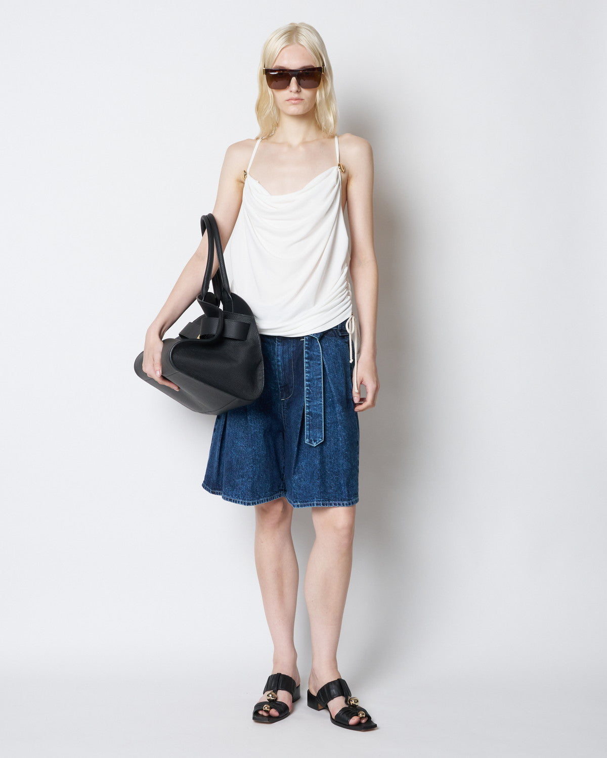 【PRE ORDER】PAUL - DENIM BELTED SHORT PANTS