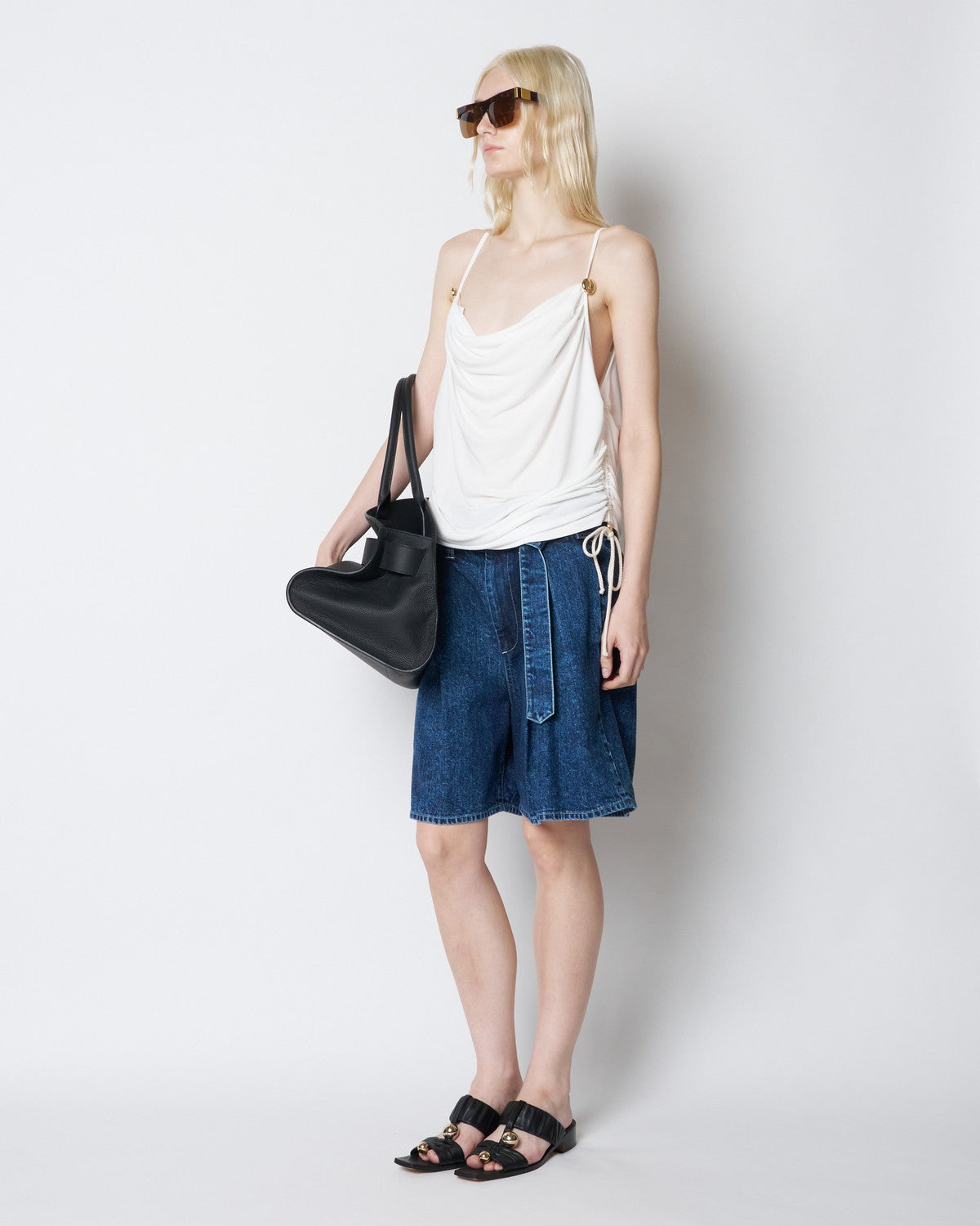 【PRE ORDER】PAUL - DENIM BELTED SHORT PANTS