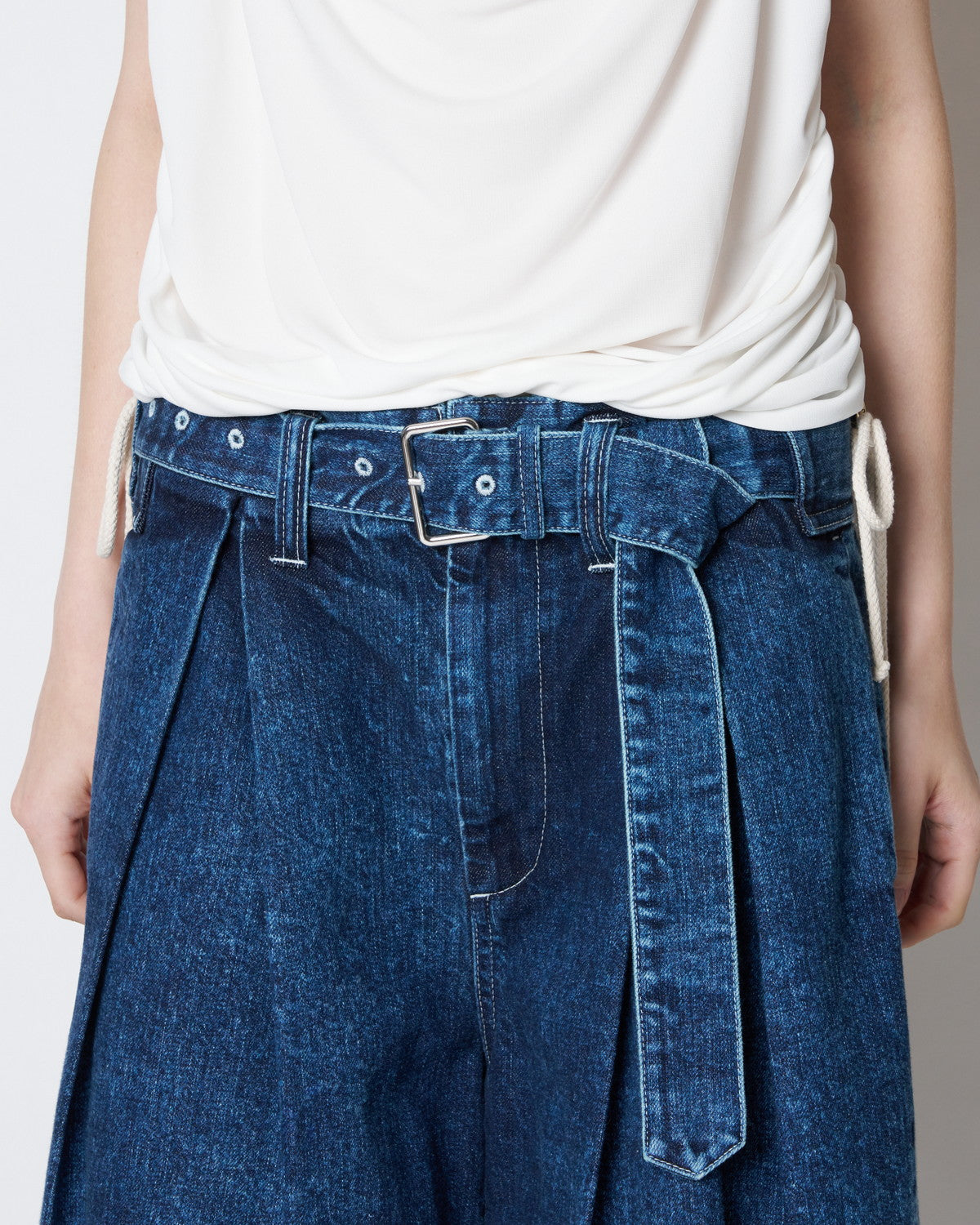 【PRE ORDER】PAUL - DENIM BELTED SHORT PANTS