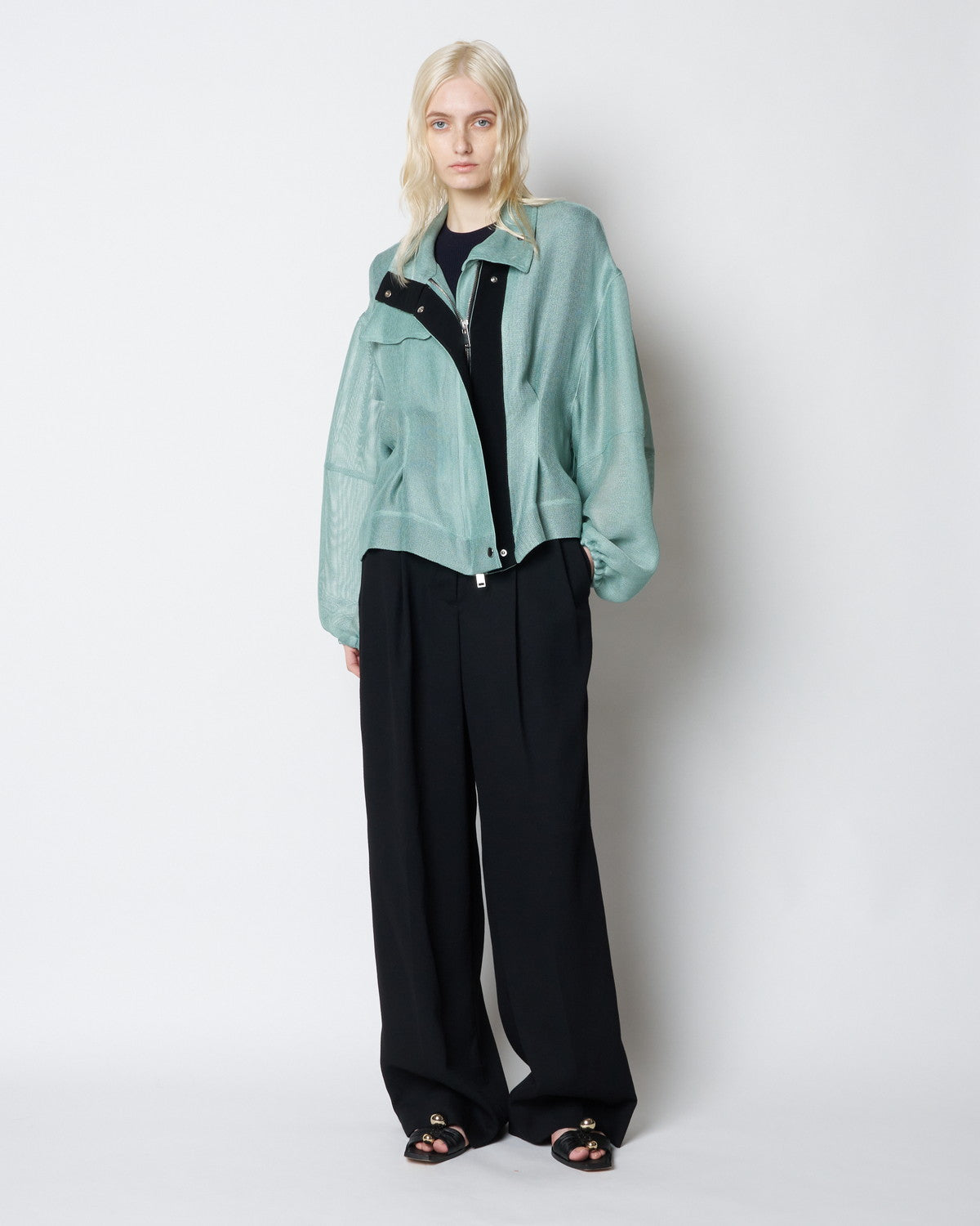 【PRE ORDER】PAMELA - STAND COLLAR MESH JACKET
