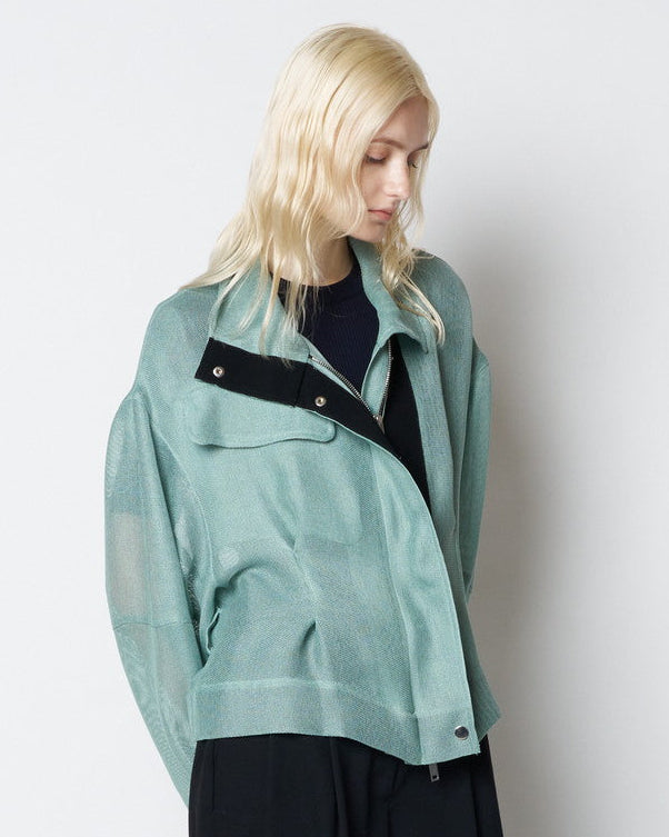 【PRE ORDER】PAMELA - STAND COLLAR MESH JACKET