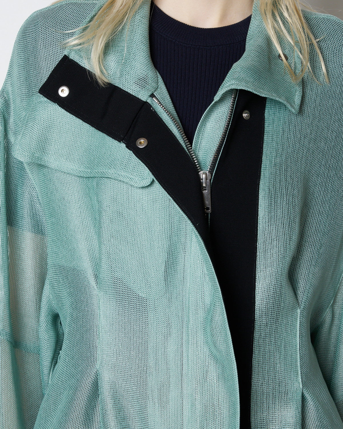 【PRE ORDER】PAMELA - STAND COLLAR MESH JACKET