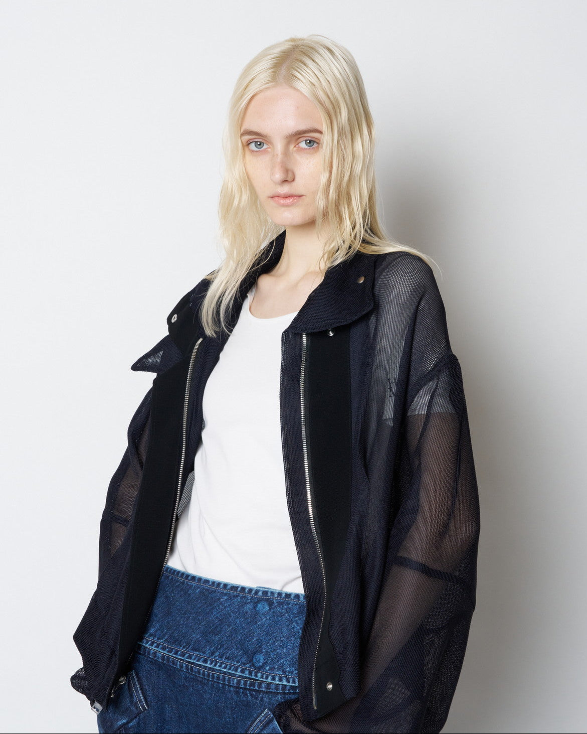 【PRE ORDER】PAMELA - STAND COLLAR MESH JACKET
