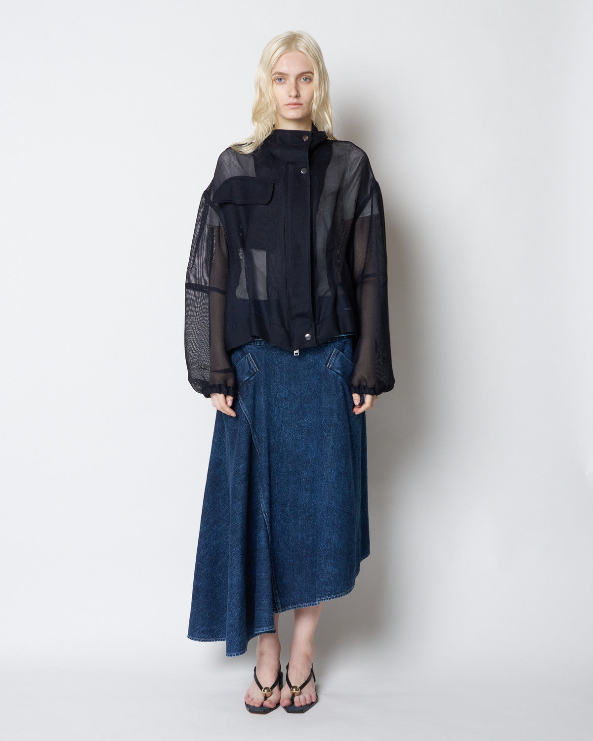 【PRE ORDER】PAMELA - STAND COLLAR MESH JACKET