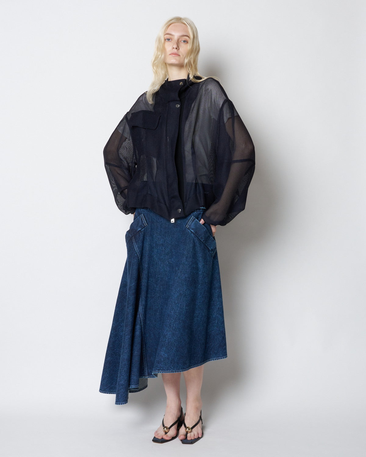 【PRE ORDER】PAMELA - STAND COLLAR MESH JACKET
